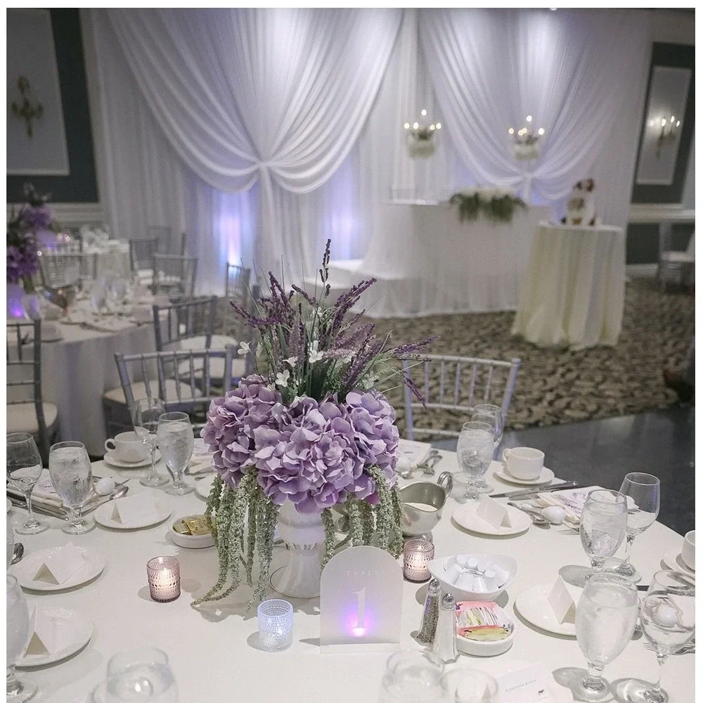 Purple Hydrangea Lavender Wedding Centerpiece Faux Floral Arrangement White Urn‎